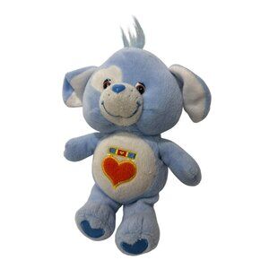 Vintage Care Bear Cousins Loyal Heart Dog 8" Tall Plush Blue 2003